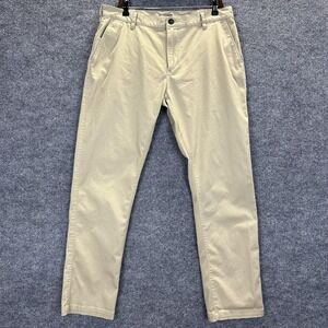RVCA Week-End Fit Pants Mens 36x31 Beige Chino Stretch Straight Leg Casual